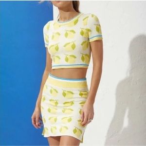 SET NWT SOLID & STRIPED LEMON JUNE TOP AND ROSIE SKIRT